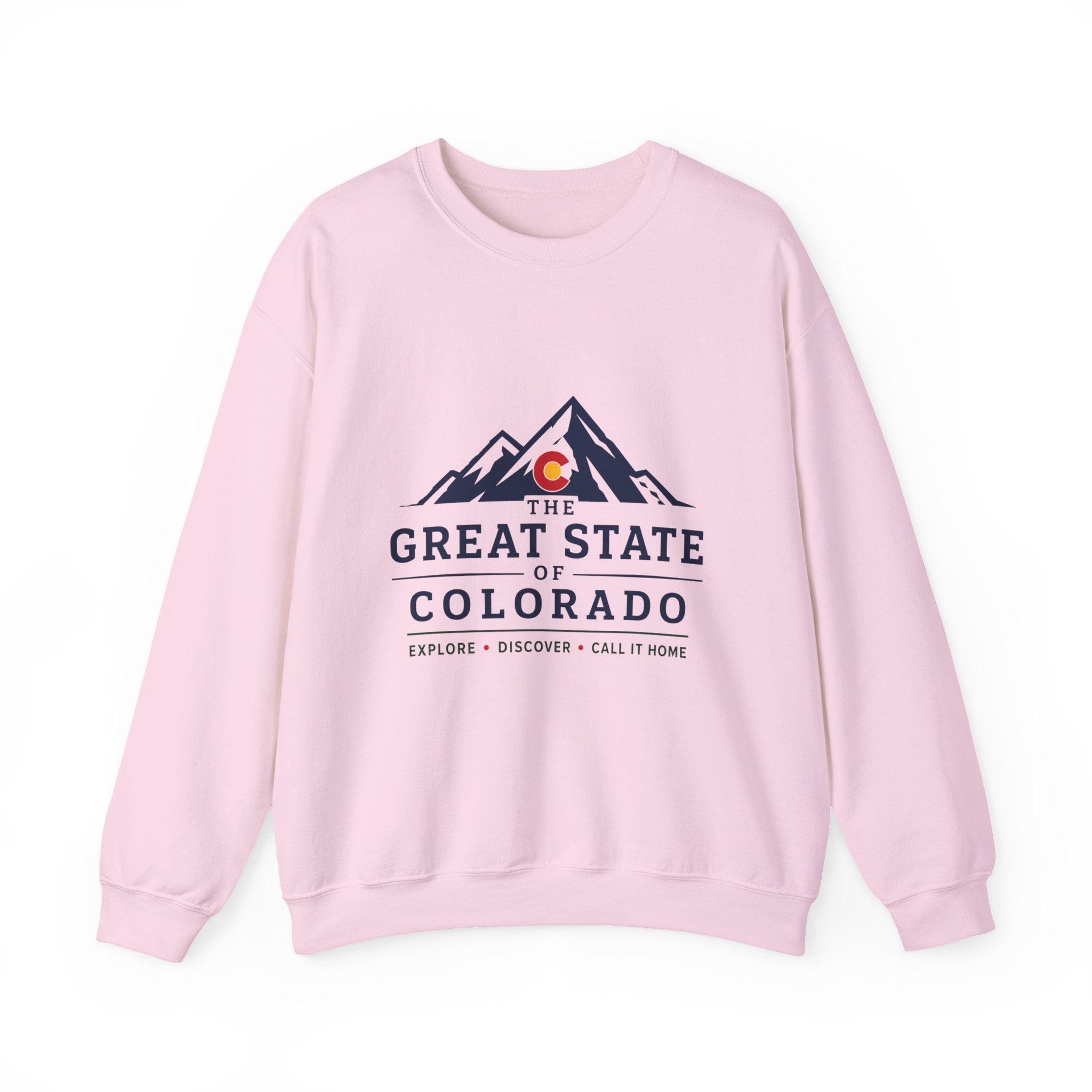 Colorado Mountains Crewneck Sweatshirt — "The Great State of Colorado" Graphic