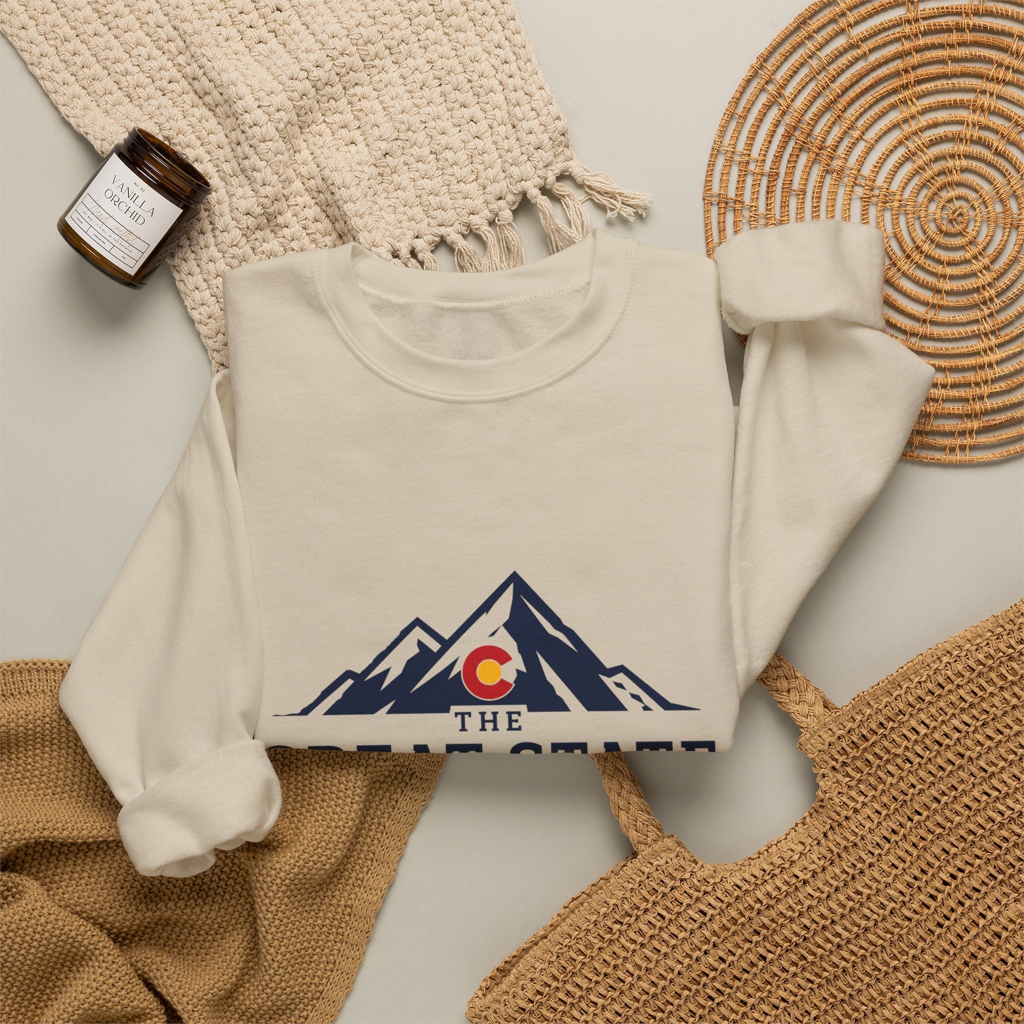 Classic Colorado Mountain Crewneck Sweatshirt – "The Great State of Colorado"