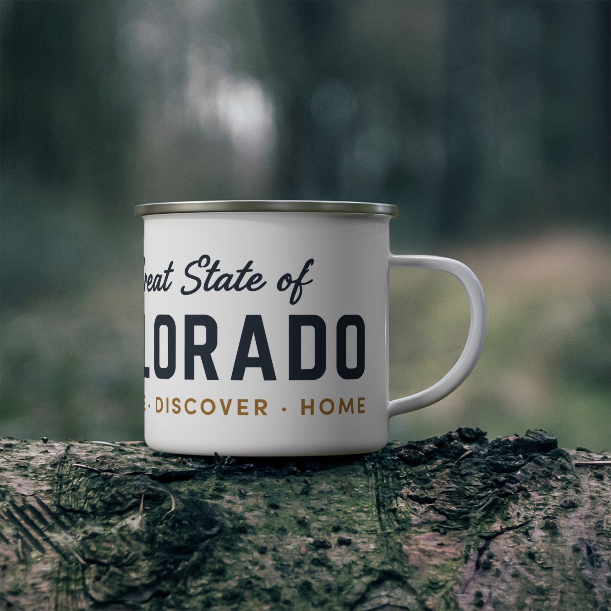 Colorado Enamel Camping Mug — "The Great State of Colorado" Camp Coffee Cup
