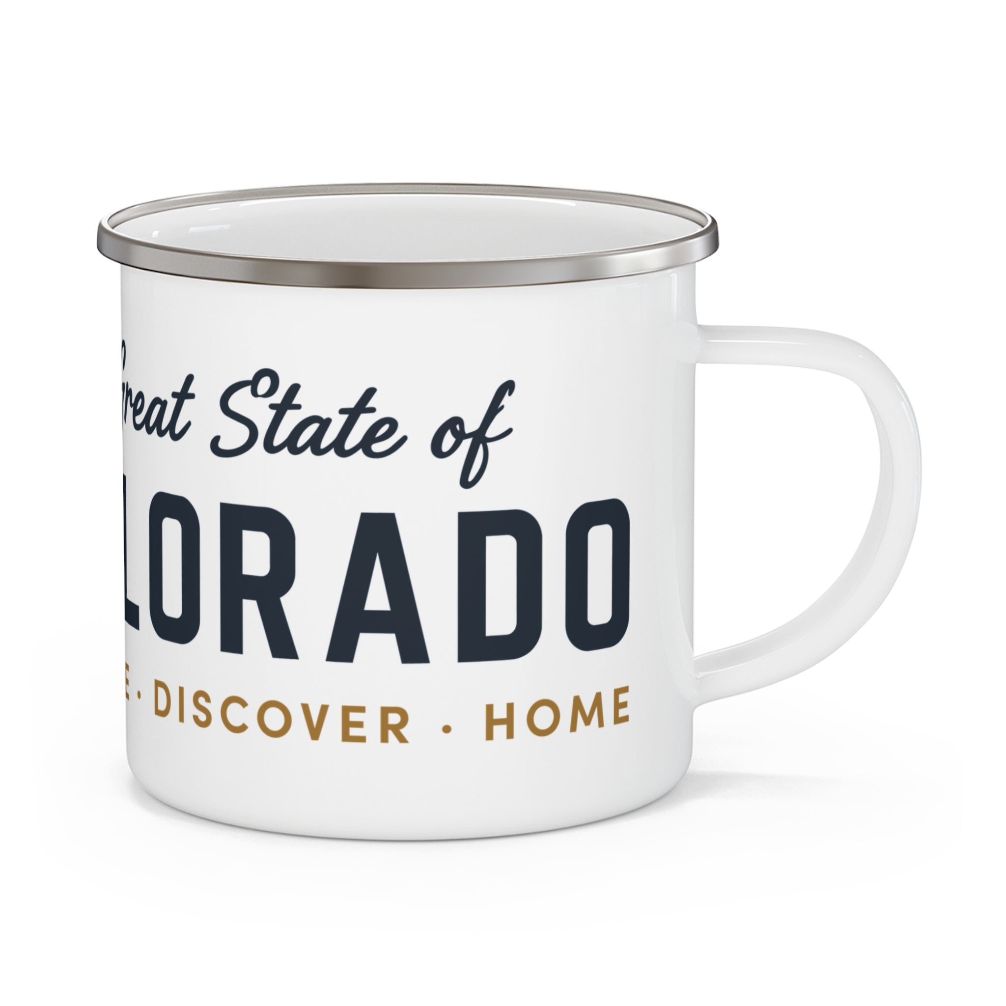 Colorado Enamel Camping Mug — "The Great State of Colorado" Camp Coffee Cup